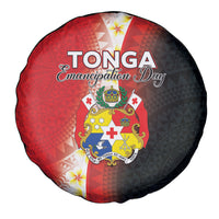 Tonga Emancipation Day Spare Tire Cover Tongan Ngatu Pattern With Plumeria LT05 - Polynesian Pride