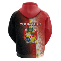 Personalised Tonga Emancipation Day Zip Hoodie Tongan Ngatu Pattern With Plumeria LT05 - Polynesian Pride