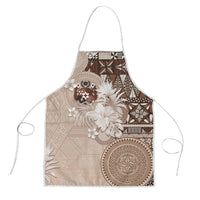 Tonga Ngatu Motifs Apron With Coat Of Arms Beige LT05 Beige - Polynesian Pride