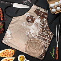 Tonga Ngatu Motifs Apron With Coat Of Arms Beige LT05 Beige - Polynesian Pride