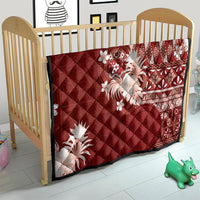 Tonga Ngatu Motifs Quilt With Coat Of Arms Red LT05 - Polynesian Pride
