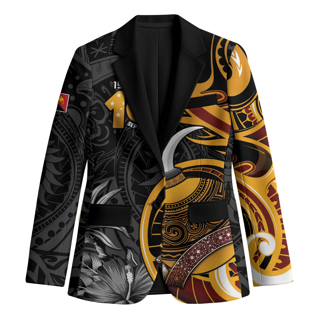 Personalised Papua New Guinea Blazer Happy Independence Day LT05 Unisex Black - Polynesian Pride