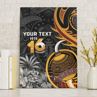 Personalised Papua New Guinea Canvas Wall Art Happy Independence Day LT05 Without Frame Black - Polynesian Pride