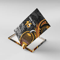 Personalised Papua New Guinea Canvas Wall Art Happy Independence Day LT05 With Frame Black - Polynesian Pride