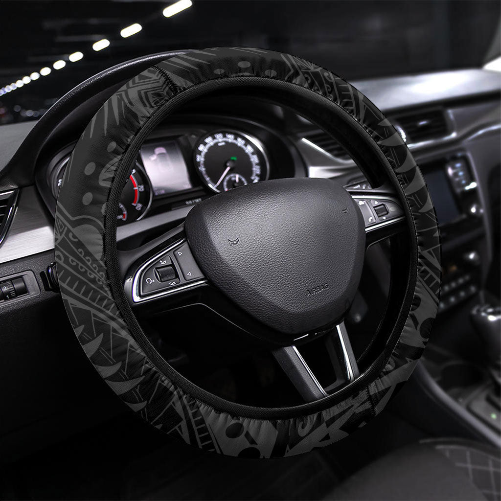 Papua New Guinea Steering Wheel Cover Happy Independence Day LT05 Universal Fit Black - Polynesian Pride