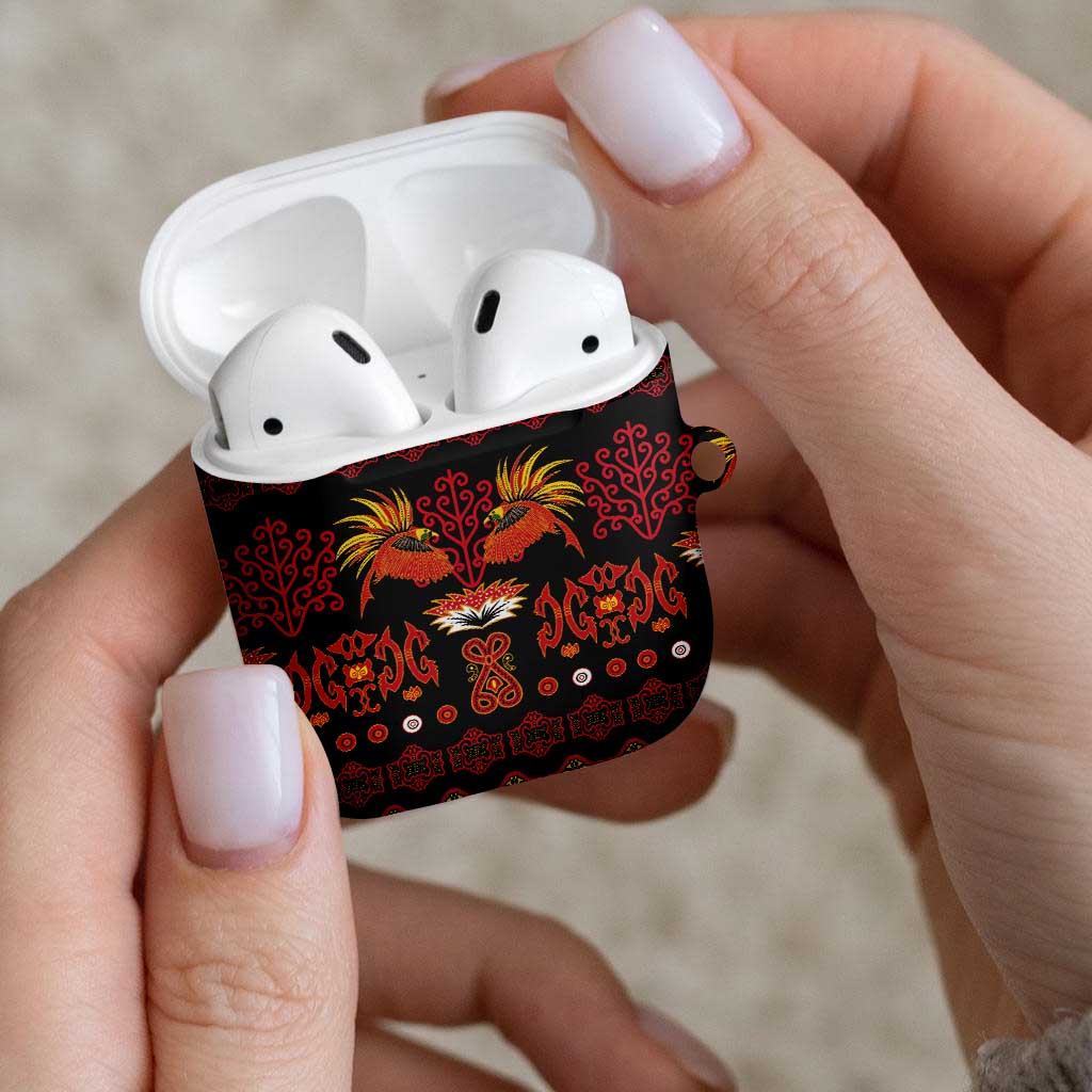 Papua Batik Motif AirPods Case Papua Spirit Black Version LT05 - Polynesian Pride