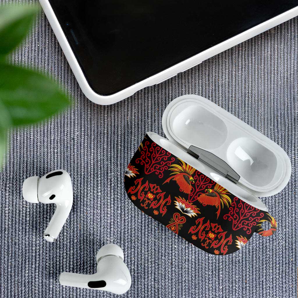 Papua Batik Motif AirPods Case Papua Spirit Black Version LT05 - Polynesian Pride