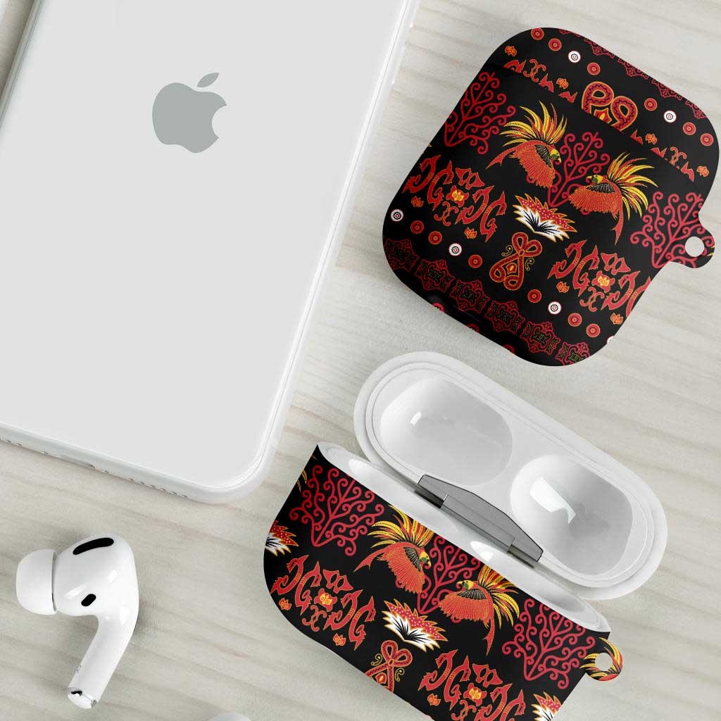 Papua Batik Motif AirPods Case Papua Spirit Black Version LT05 - Polynesian Pride