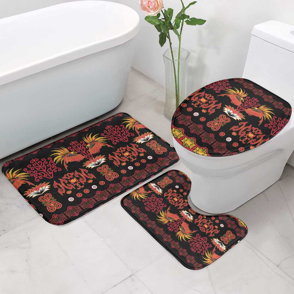 Papua Batik Motif Bathroom Set Papua Spirit Black Version LT05 - Polynesian Pride