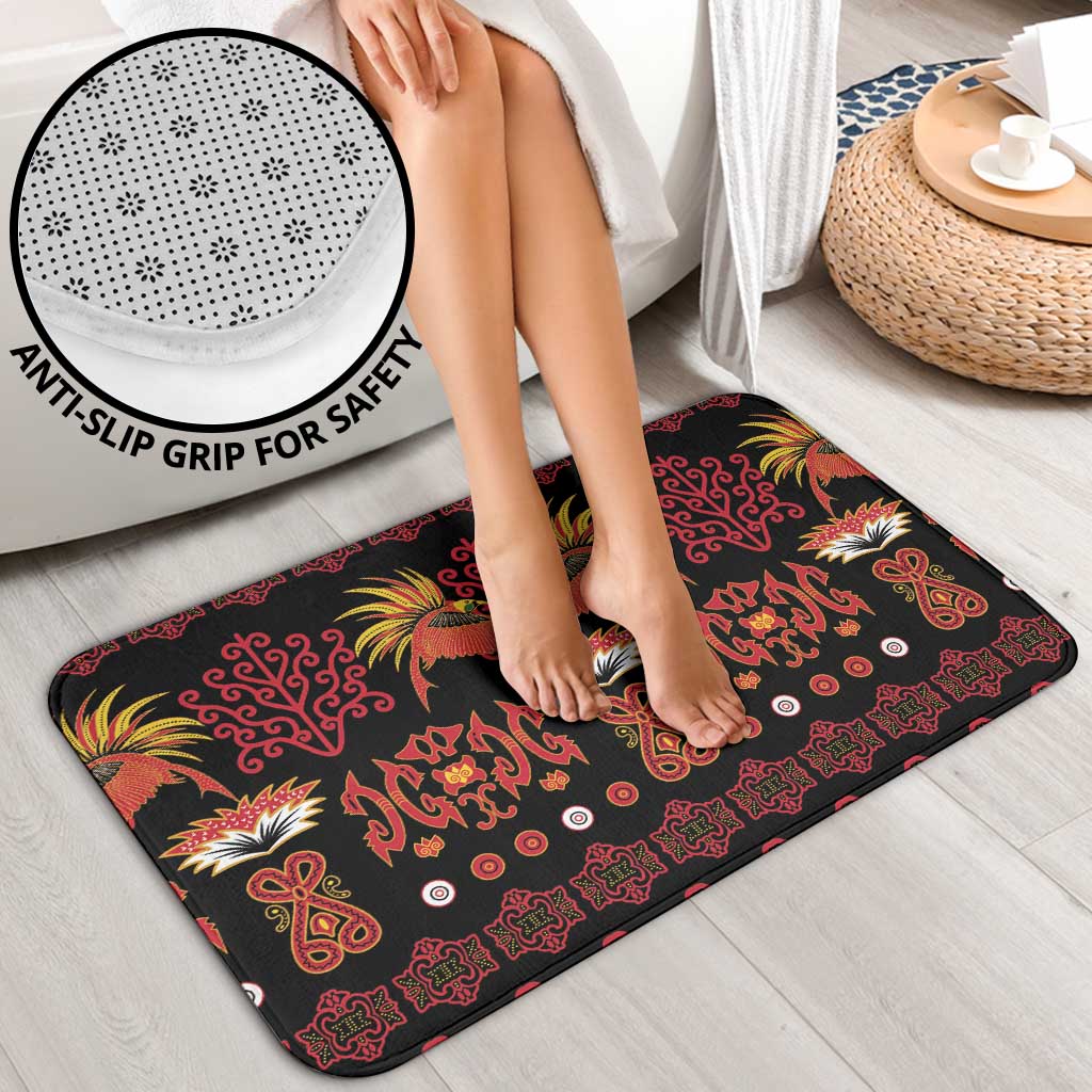 Papua Batik Motif Bathroom Set Papua Spirit Black Version LT05 - Polynesian Pride