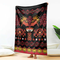 Papua Batik Motif Blanket Papua Spirit Black Version LT05 - Polynesian Pride