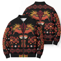 Papua Batik Motif Bomber Puffer Jacket Papua Spirit Black Version LT05 - Polynesian Pride