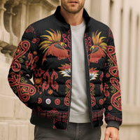 Papua Batik Motif Bomber Puffer Jacket Papua Spirit Black Version LT05 - Polynesian Pride