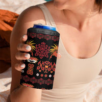 Papua Batik Motif 4 in 1 Can Cooler Tumbler Papua Spirit Black Version LT05 - Polynesian Pride
