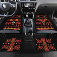 Papua Batik Motif Car Mats Papua Spirit Black Version LT05 Set 4pcs Black - Polynesian Pride