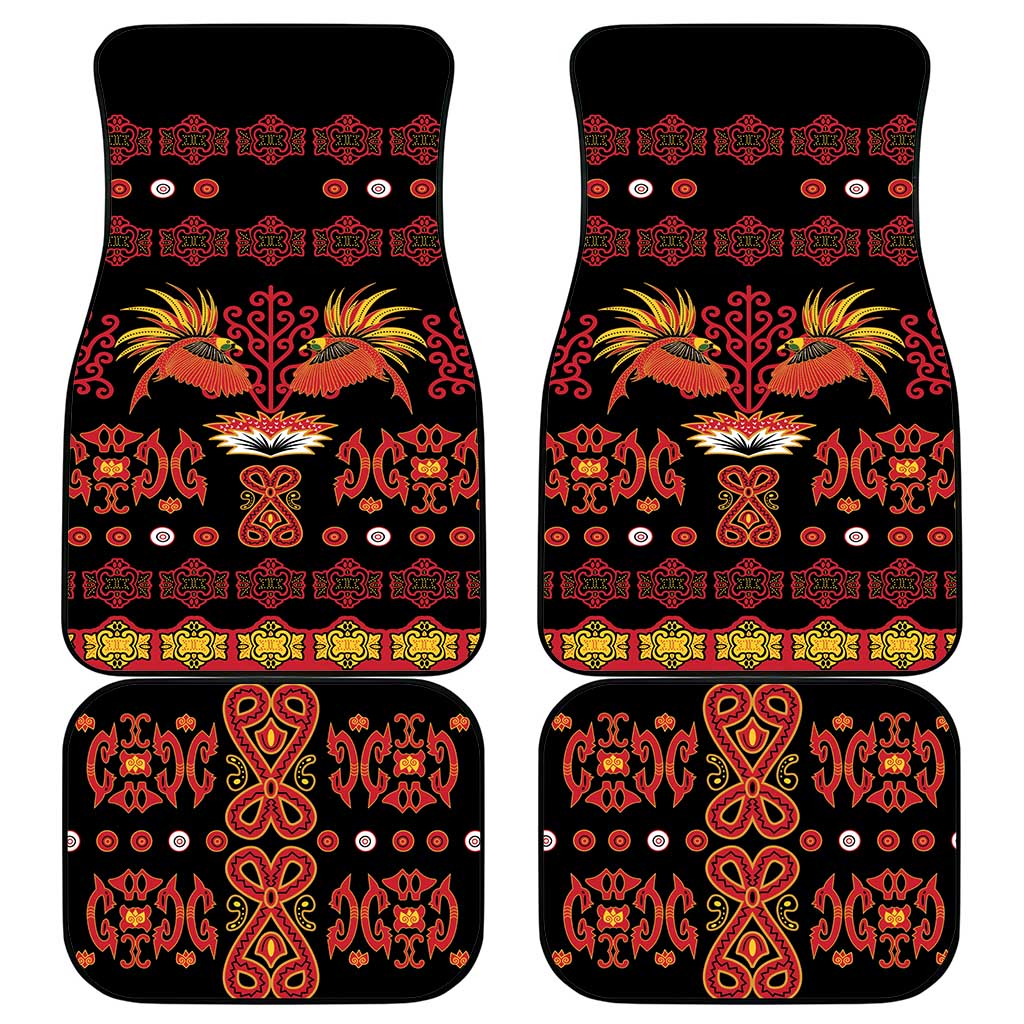 Papua Batik Motif Car Mats Papua Spirit Black Version LT05 - Polynesian Pride
