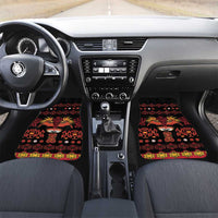 Papua Batik Motif Car Mats Papua Spirit Black Version LT05 Set 2pcs - Front Black - Polynesian Pride