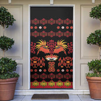 Papua Batik Motif Door Cover Papua Spirit Black Version LT05 Black - Polynesian Pride