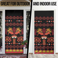 Papua Batik Motif Door Cover Papua Spirit Black Version LT05 - Polynesian Pride