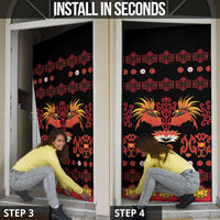 Papua Batik Motif Door Cover Papua Spirit Black Version LT05 - Polynesian Pride