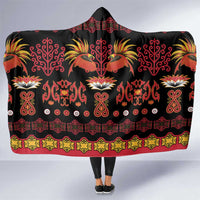 Papua Batik Motif Hooded Blanket Papua Spirit Black Version LT05 One Size Black - Polynesian Pride