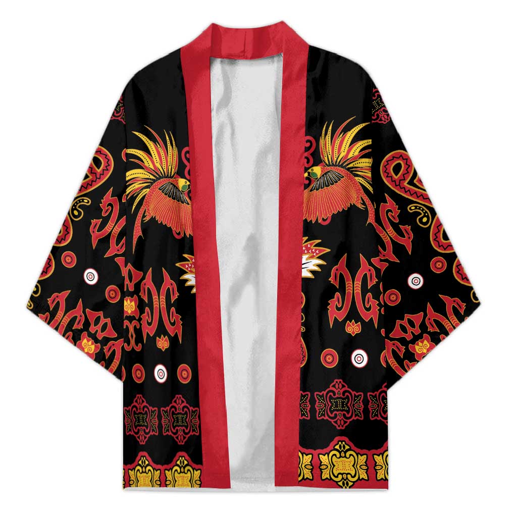 Papua Batik Motif Kimono Papua Spirit Black Version LT05 Unisex Black - Polynesian Pride