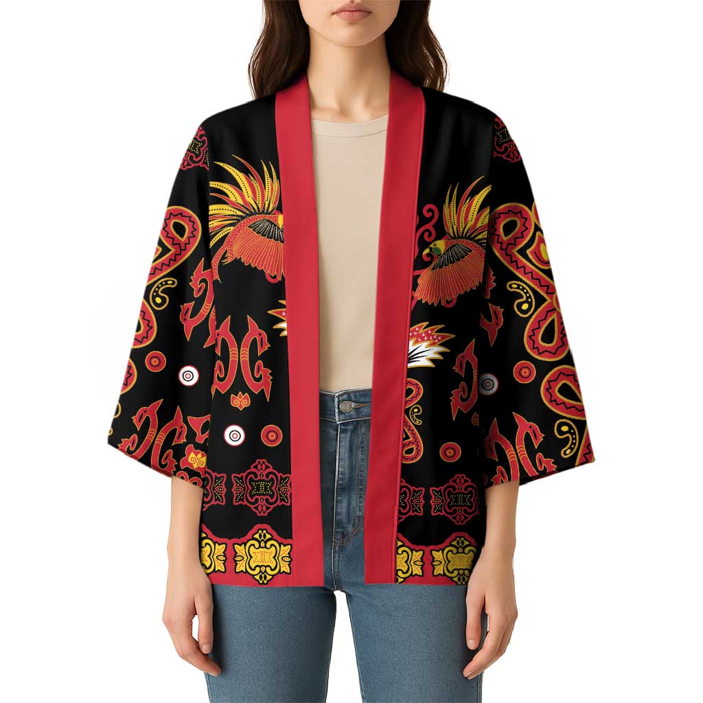 Papua Batik Motif Kimono Papua Spirit Black Version LT05 - Polynesian Pride