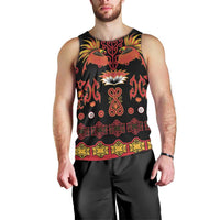 Papua Batik Motif Men Tank Top Papua Spirit Black Version LT05 - Polynesian Pride