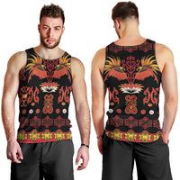 Papua Batik Motif Men Tank Top Papua Spirit Black Version LT05 - Polynesian Pride