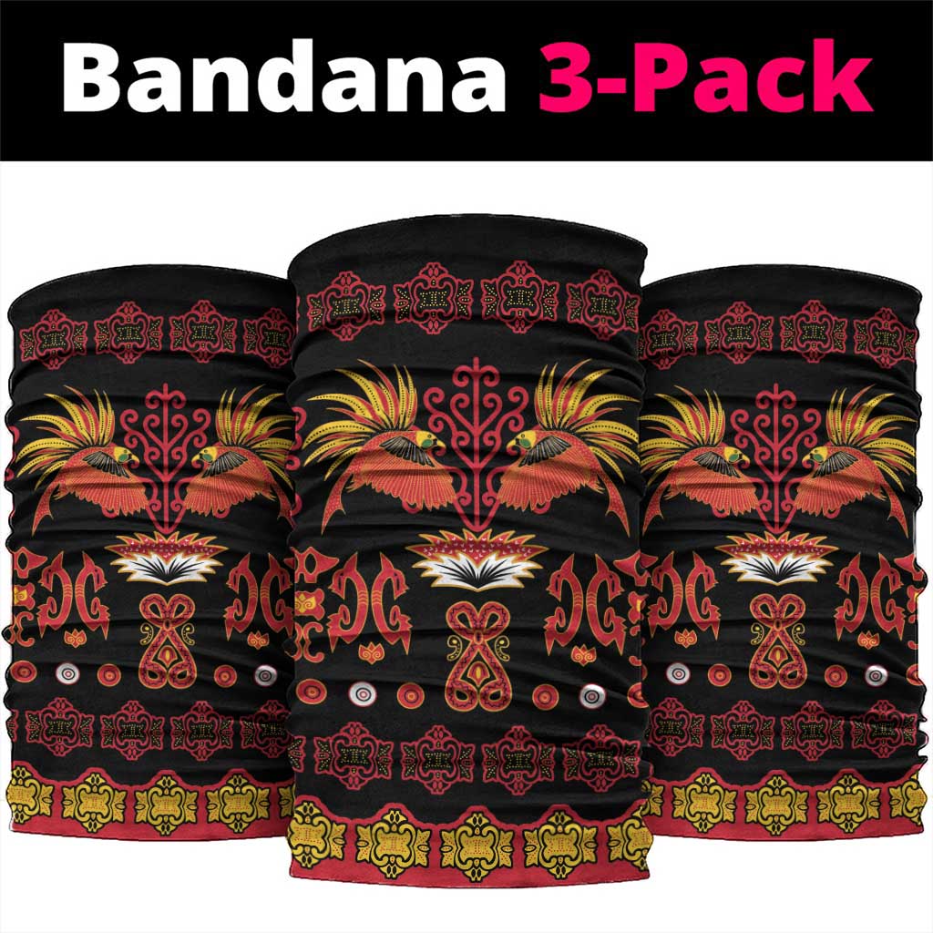Papua Batik Motif Neck Gaiter Papua Spirit Black Version LT05 package One Size: 25*50cm Black - Polynesian Pride