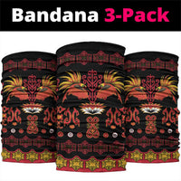 Papua Batik Motif Neck Gaiter Papua Spirit Black Version LT05 package One Size: 25*50cm Black - Polynesian Pride