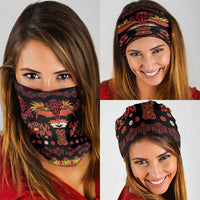 Papua Batik Motif Neck Gaiter Papua Spirit Black Version LT05 - Polynesian Pride