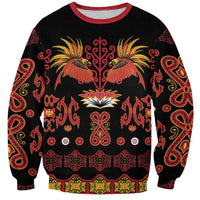 Papua Batik Motif Sweatshirt Papua Spirit Black Version LT05 Unisex Black - Polynesian Pride