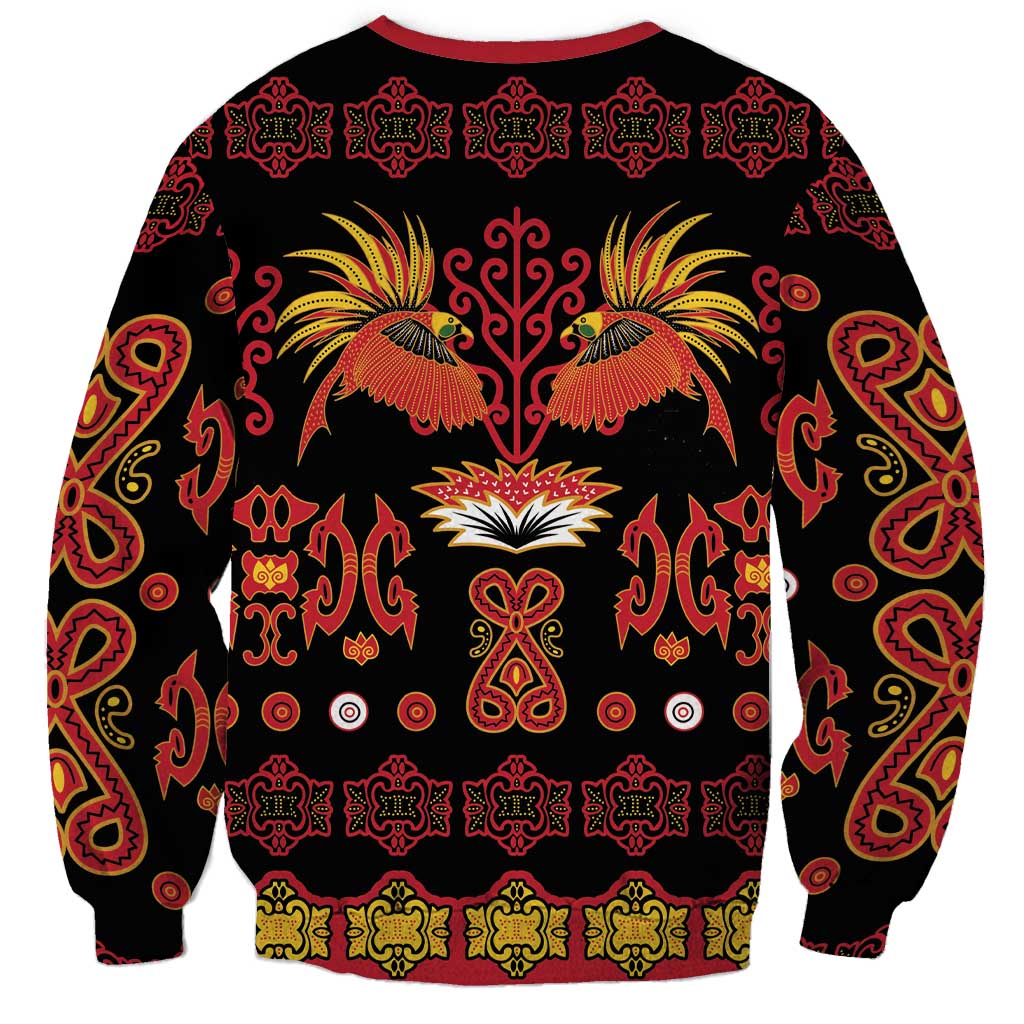 Papua Batik Motif Sweatshirt Papua Spirit Black Version LT05 - Polynesian Pride