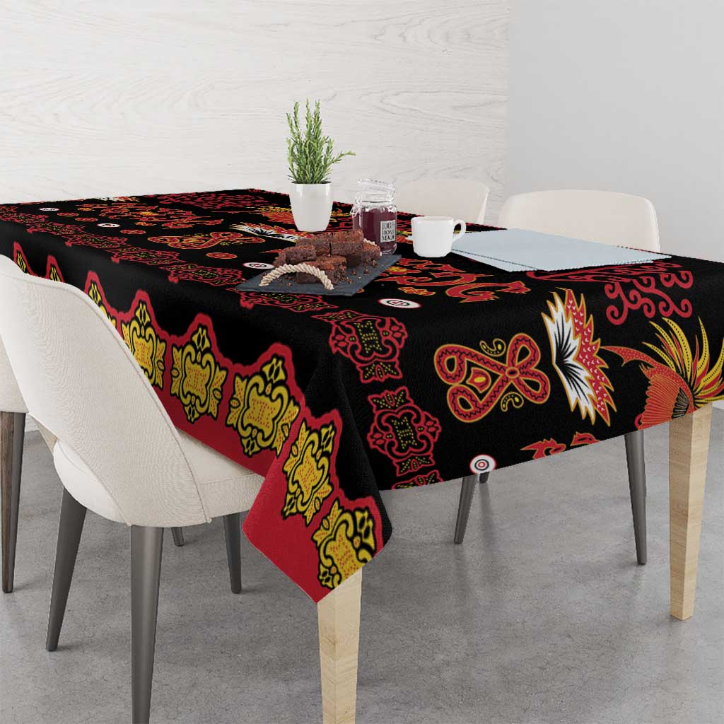 Papua Batik Motif Tablecloth Papua Spirit Black Version LT05 - Polynesian Pride
