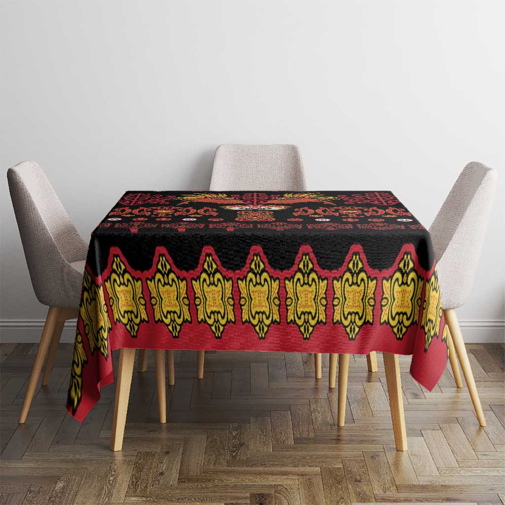 Papua Batik Motif Tablecloth Papua Spirit Black Version LT05 - Polynesian Pride