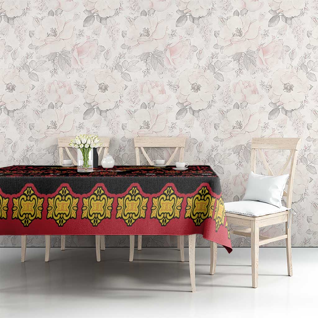 Papua Batik Motif Tablecloth Papua Spirit Black Version LT05 - Polynesian Pride