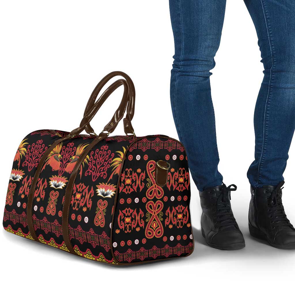 Papua Batik Motif Travel Bag Papua Spirit Black Version LT05 - Polynesian Pride