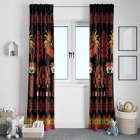Papua Batik Motif Window Curtain Papua Spirit Black Version LT05 - Polynesian Pride
