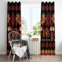Papua Batik Motif Window Curtain Papua Spirit Black Version LT05 - Polynesian Pride