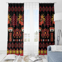 Papua Batik Motif Window Curtain Papua Spirit Black Version LT05 - Polynesian Pride