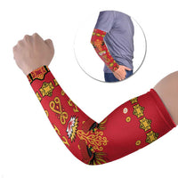 Papua Batik Motif Arm Sleeves Papua Spirit Red Version LT05 Set of 2 Red - Polynesian Pride