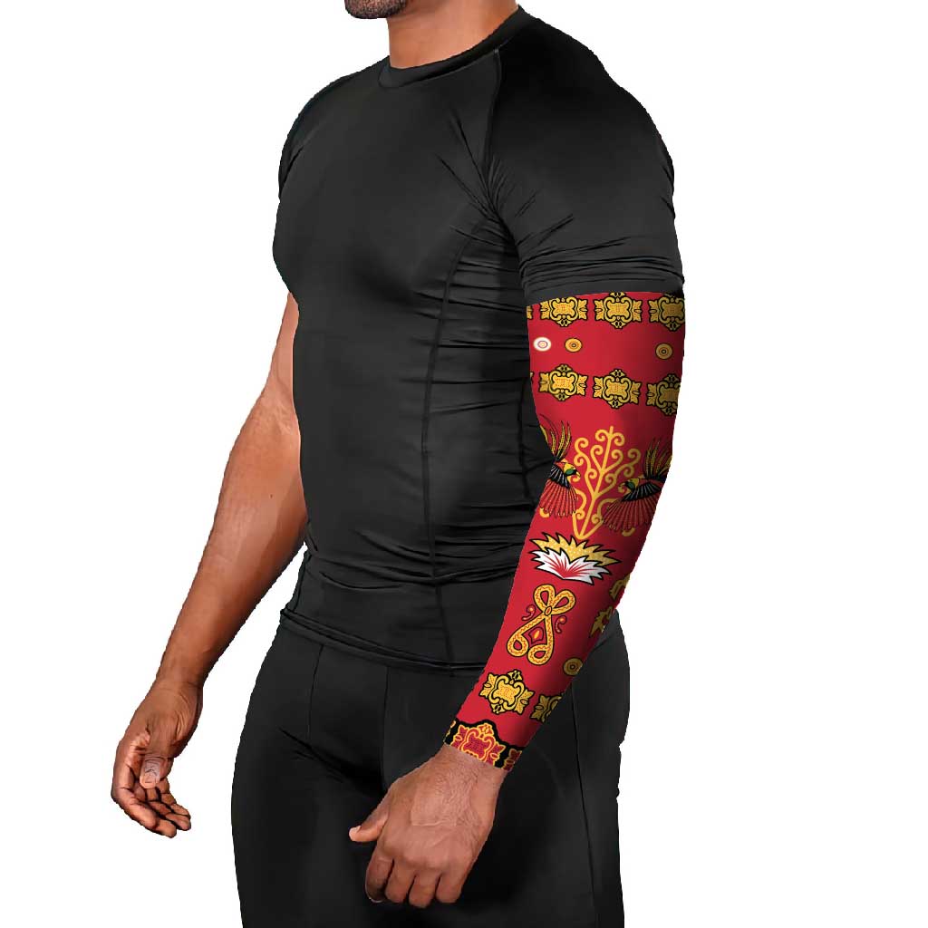 Papua Batik Motif Arm Sleeves Papua Spirit Red Version LT05 - Polynesian Pride