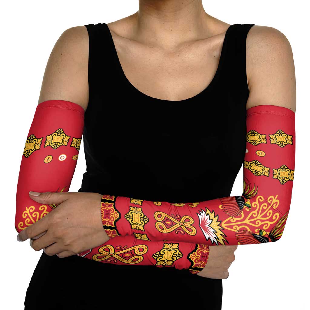 Papua Batik Motif Arm Sleeves Papua Spirit Red Version LT05 - Polynesian Pride