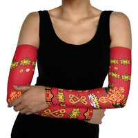 Papua Batik Motif Arm Sleeves Papua Spirit Red Version LT05 - Polynesian Pride
