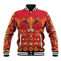 Papua Batik Motif Baseball Jacket Papua Spirit Red Version LT05 Unisex Red - Polynesian Pride