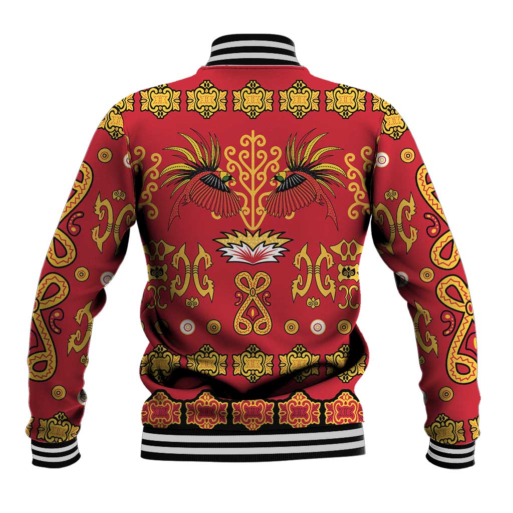 Papua Batik Motif Baseball Jacket Papua Spirit Red Version LT05 - Polynesian Pride