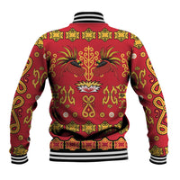 Papua Batik Motif Baseball Jacket Papua Spirit Red Version LT05 - Polynesian Pride