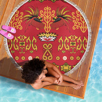 Papua Batik Motif Beach Blanket Papua Spirit Red Version LT05 - Polynesian Pride