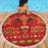 Papua Batik Motif Beach Blanket Papua Spirit Red Version LT05 - Polynesian Pride